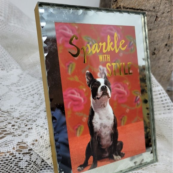 Boston Terrier Decorative Mirror Trimmed Photo - Picture 6 of 10